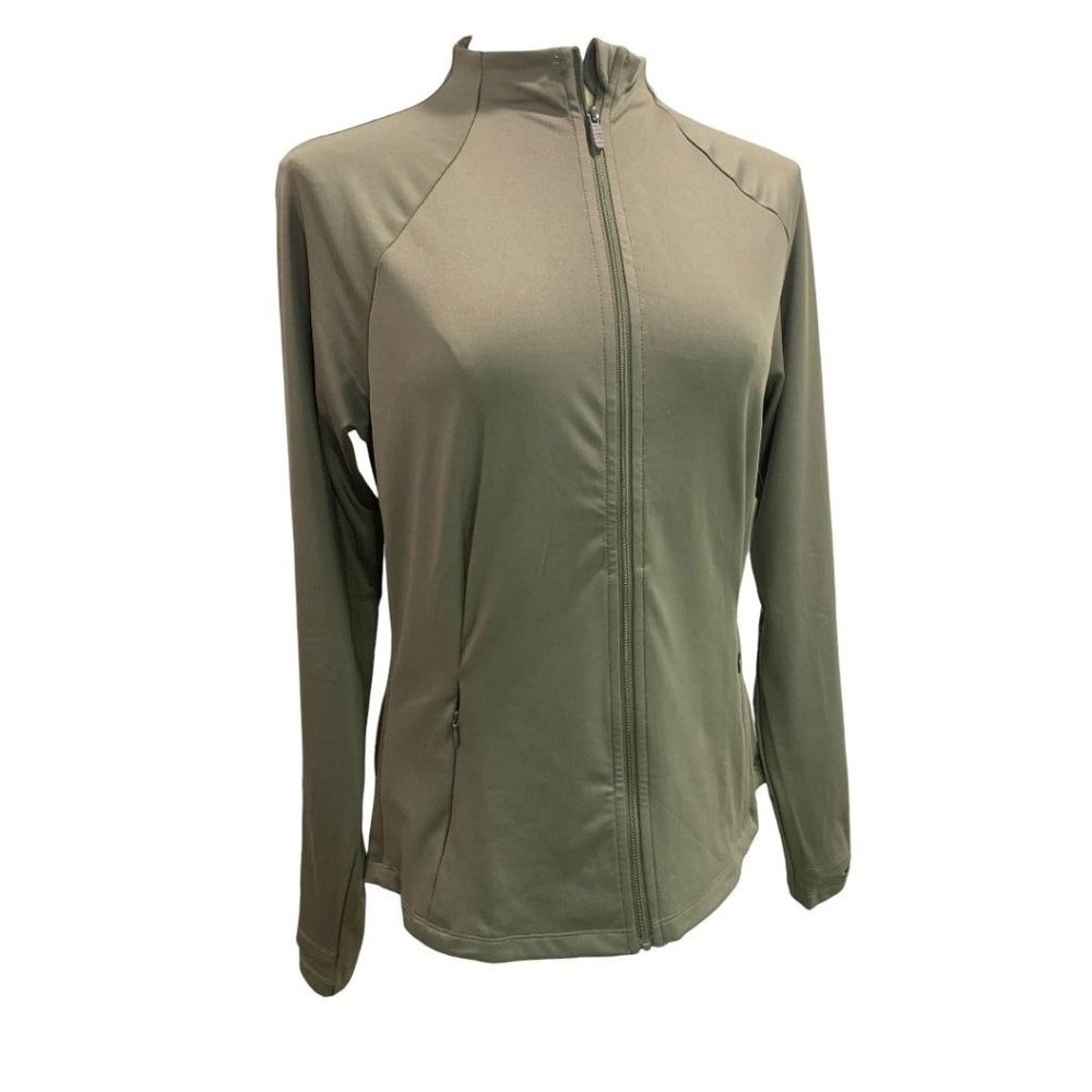 Medium RBX Women's New Olive Green‎ Full Zip Activewear Jacket
